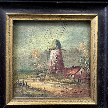 Authentic Landscape Oil Painting "Windmill Painting" Classic Small Art Holland Art Shop
