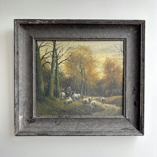 Vintage Animals Oil Painting "Grazing Sheep" Elegant Artwork Holland Art Shop