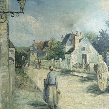 Authentic Cityscape Oil Painting "Woman Walking" Detailed Large Artwork Holland Art Shop