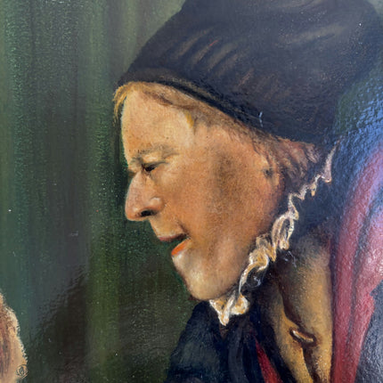Refined Figurative Oil Painting "Old Teacher" Vintage Art Holland Art Shop