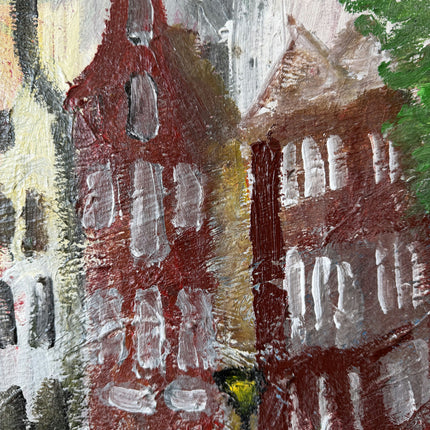 Marvelous Oil Painting Cityscape "Canal Houses" Fine Large Art Holland Art Shop
