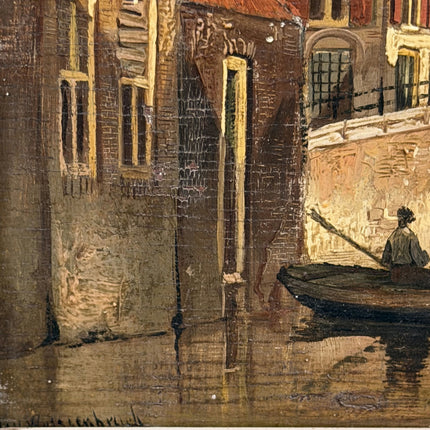 Detailed Cityscape Oil Painting "Canal Bridge" Elegant Artwork after Weissenbruch Holland Art Shop