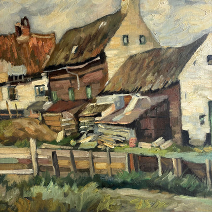 Traditional Farm Oil Painting "Thatched House" Refined Art Holland Art Shop