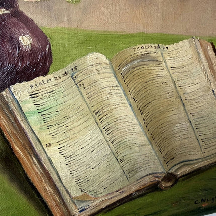 Classic Still Life Oil Painting "Open Book" Original Artwork Holland Art Shop