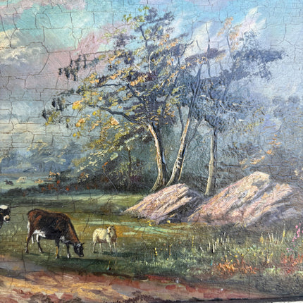 19th Century Antique Landscape Oil Painting "Gilded Frame" Art Holland Art Shop