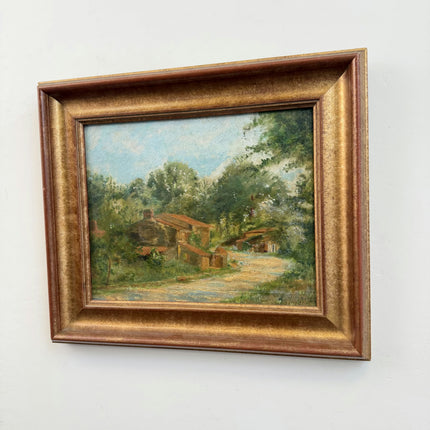 1921 Antique Landscape Oil Painting "Framed Backboard" Artwork Holland Art Shop