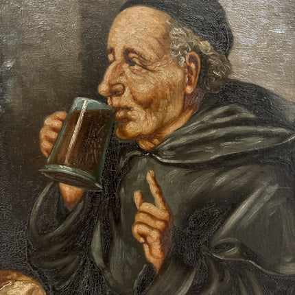 Refined Figurative Oil Painting "Drinking Monks" Detailed Art Holland Art Shop