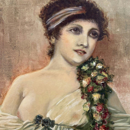 Traditional Portrait Oil Painting "Young Woman" Original Small Artwork Holland Art Shop
