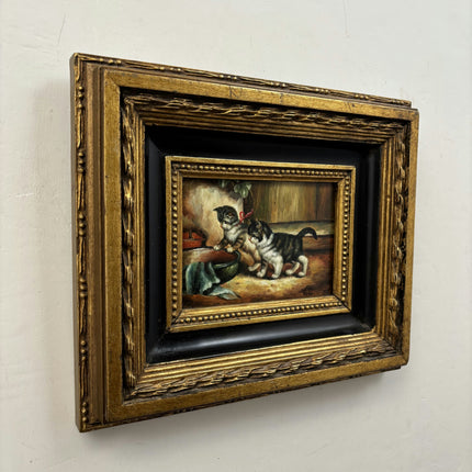Expressive Animals Oil Painting "Playful Kittens" Classic Small Artwork Holland Art Shop