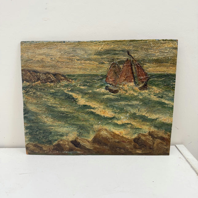 Elegant Seascape Oil Painting "Cork Board" Refined Small Artwork Holland Art Shop