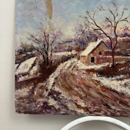 Timeless Winter Landscape Oil Painting "Snowy Cottage" Detailed Artwork Holland Art Shop