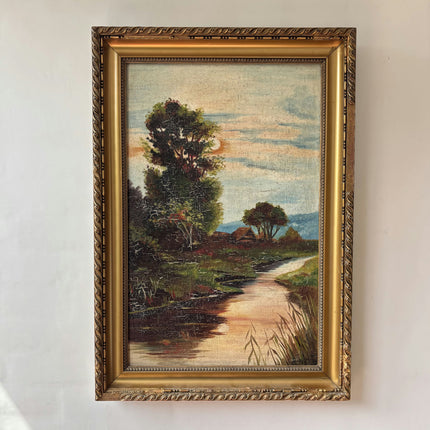 Vintage Landscape Oil Painting "Lone Tree" Traditional Art Holland Art Shop