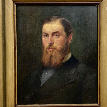 19th Century Antique Portrait Oil Painting "Bearded Man" Large Art Holland Art Shop