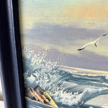 Authentic Seascape Oil Painting "Ocean Wave" Original Small Artwork Holland Art Shop