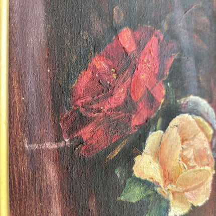 Traditional Floral Still Life Oil Painting "Single Rose" Vintage French  Artwork Holland Art Shop