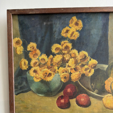 Vintage Floral Still Life Oil Painting "Yellow Bouquet" Authentic Art Holland Art Shop