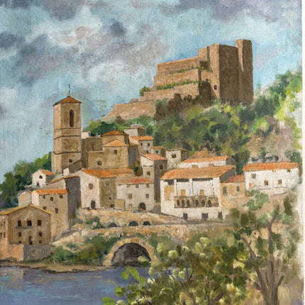 Rustic Cityscape Oil Painting "Hilltop Castle" Timeless Art Holland Art Shop