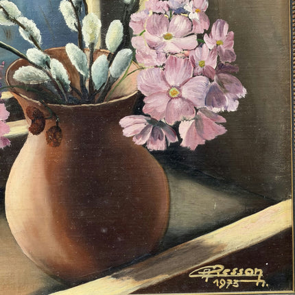 Detailed Floral Still Life Oil Painting "Pussy Willow" Expressive Small Artwork Holland Art Shop
