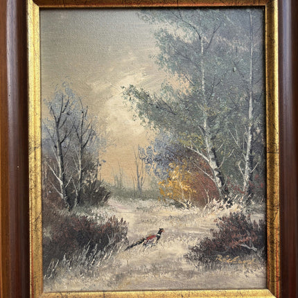 Detailed Landscape Oil Painting "Pheasant Bird" Expressive Small Artwork Holland Art Shop