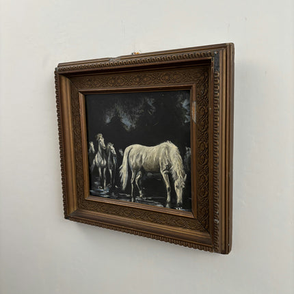 Refined Animals Oil Painting "White Horse" Rustic Artwork Holland Art Shop