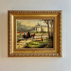 Elegant Figurative Oil Painting "Woman With Basket" Detailed Small Art Holland Art Shop