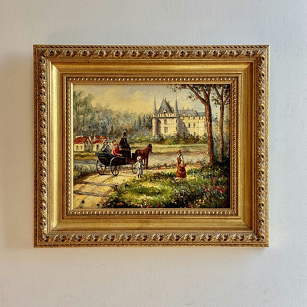 Elegant Figurative Oil Painting "Woman With Basket" Detailed Small Art Holland Art Shop