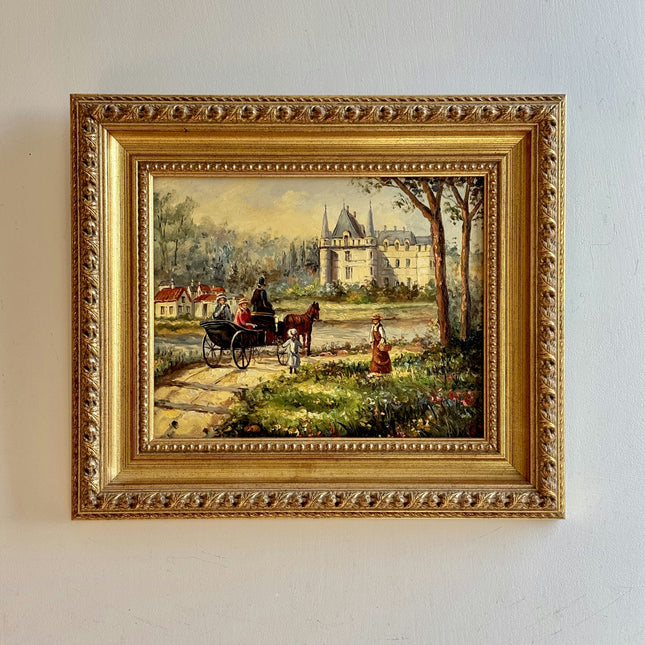 Elegant Figurative Oil Painting "Woman With Basket" Detailed Small Art Holland Art Shop