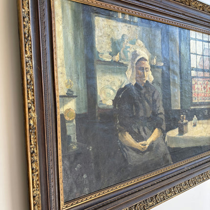 Original Portrait Oil Painting "Seated Woman" Refined Large Art Holland Art Shop