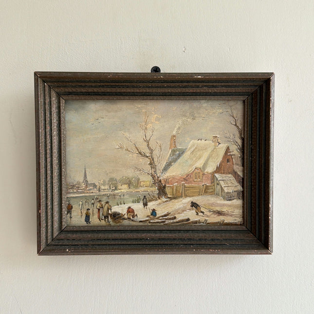 Rustic Winter Landscape Oil Painting "Framed Painting" Refined Small Artwork Holland Art Shop