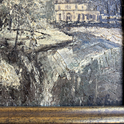 Elegant Winter Landscape Oil Painting "Gilded Frame" Expressive Small Artwork Holland Art Shop
