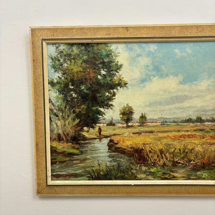 Handcrafted Landscape Oil Painting "Lonely Walker" Detailed Art Holland Art Shop