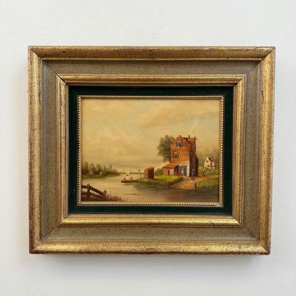 Elegant Landscape Oil Painting "Brick House" Expressive Artwork Holland Art Shop
