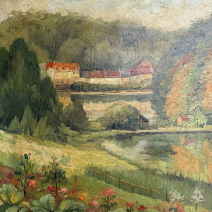 Refined Landscape Oil Painting "River Reflection" Original Art Holland Art Shop