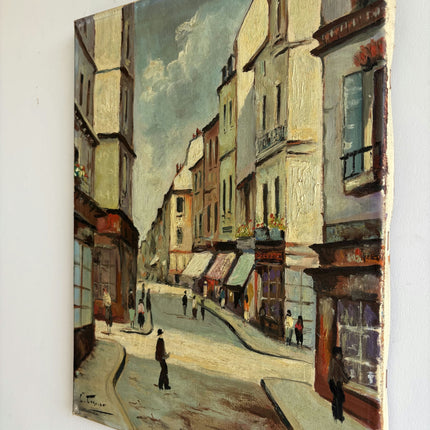 Detailed Cityscape Oil Painting "City Street" Refined Small Art Holland Art Shop