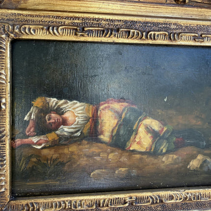 Authentic Figurative Oil Painting "Gilded Frame" Vintage Small Art Holland Art Shop