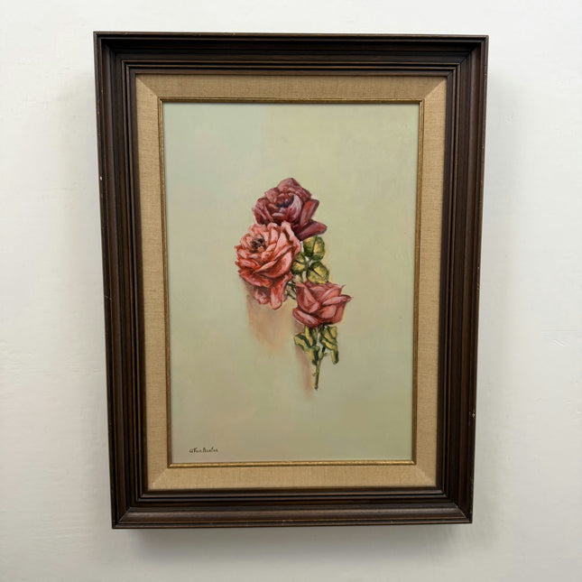 Traditional Floral Still Life Oil Painting "Pink Roses" Authentic Artwork Holland Art Shop