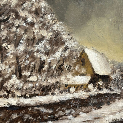 Classic Winter Landscape Oil Painting "Snowy Village" Refined Art Holland Art Shop