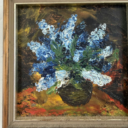 Refined Floral Still Life Oil Painting "Blue Bouquet" Original Small Art Holland Art Shop
