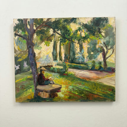 Timeless Landscape Oil Painting "Reading Woman" Rustic Art Holland Art Shop