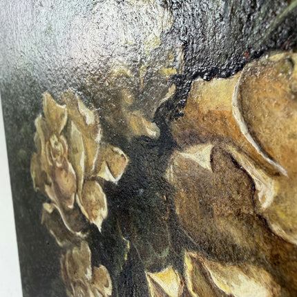 Refined Flowery Still Life Oil Painting "Yellow Roses" Traditional Small Artwork Holland Art Shop