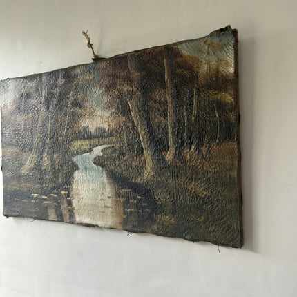 Timeless Landscape Oil Painting "Forest Stream" Original Art Holland Art Shop