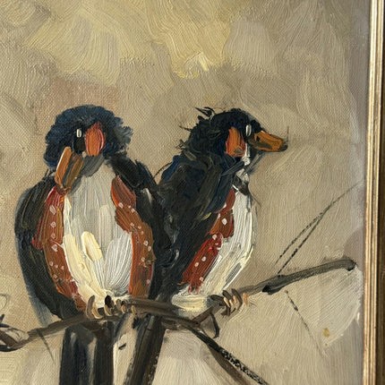 Traditional Animals Oil Painting "Three Birds" Authentic Art Holland Art Shop