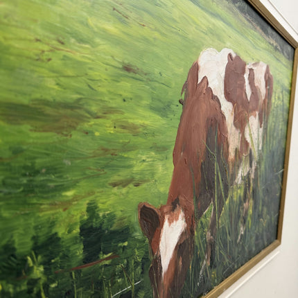 Expressive Animals Oil Painting "Grazing Cow" Timeless Art Holland Art Shop