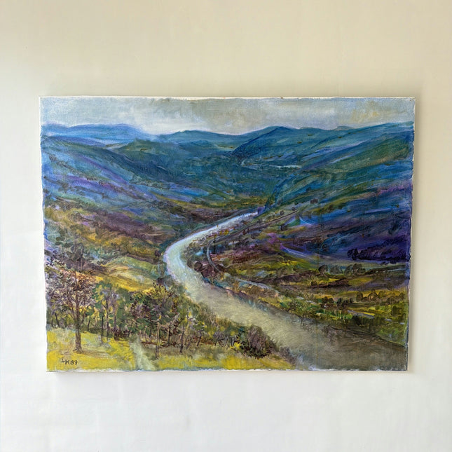 Timeless Landscape Oil Painting "Winding River" Expressive German Art Holland Art Shop