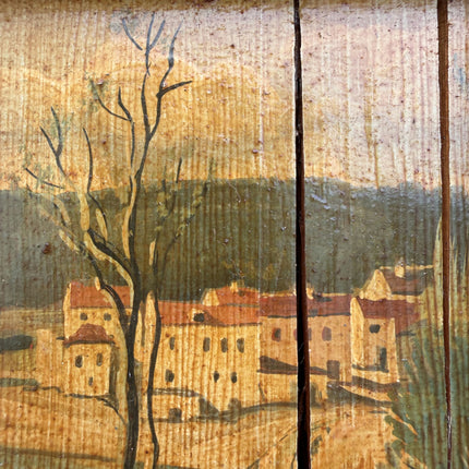 Traditional Landscape Oil Painting "Painted Frame" Authentic Small Artwork Holland Art Shop