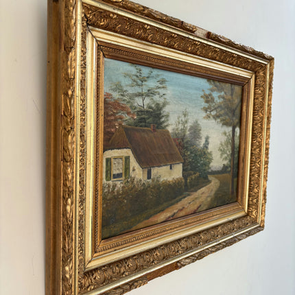 Expressive Landscape Oil Painting "Thatched Cottage" Timeless Art Holland Art Shop