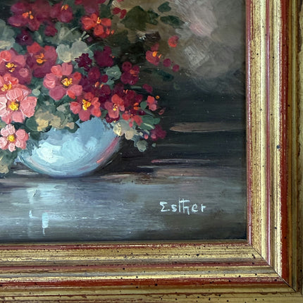 Detailed Floral Still Life Oil Painting "Flower Bowl" Handcrafted Small Art Holland Art Shop