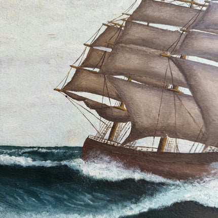 Traditional Seascape Oil Painting "Clipper Ship" Vintage Artwork Holland Art Shop