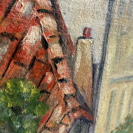 Refined Cityscape Oil Painting "Town Street" Original Art Holland Art Shop