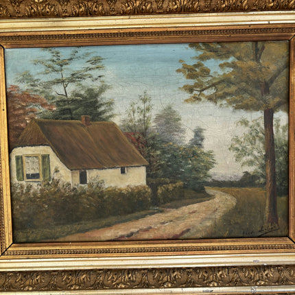 Expressive Landscape Oil Painting "Thatched Cottage" Timeless Art Holland Art Shop